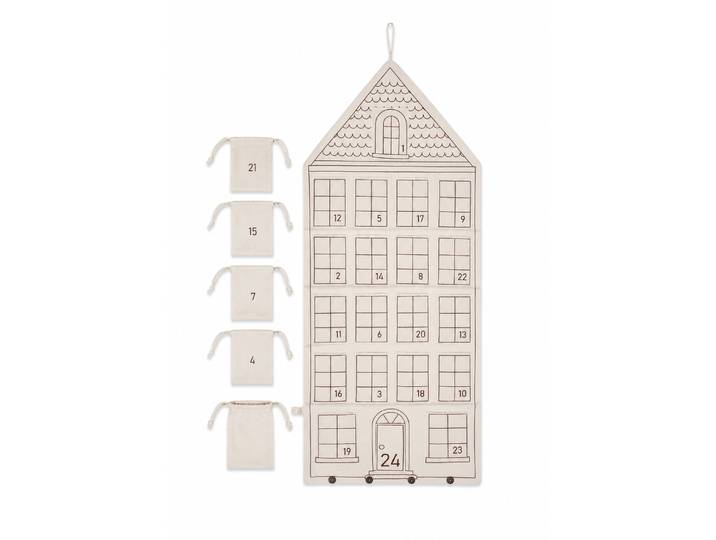 Adventskalender HOMSY BY ANA JOHNSON Jolsy, Haus Weihnachten ca.50x120cm, für Türen, aber auch als Wanddeko , beige, B:50cm H:120cm T:1,5cm, Polyester, Adventskalender, Adventskalender, für Geschenke, Gutscheine, Süßigkeiten und andere Überraschungen