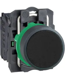 Schneider Electric XB5AA21 Drucktaster, Harmony XB5, Kunststoff, schwarz, unbeschriftet, 22mm, tastend, 1S