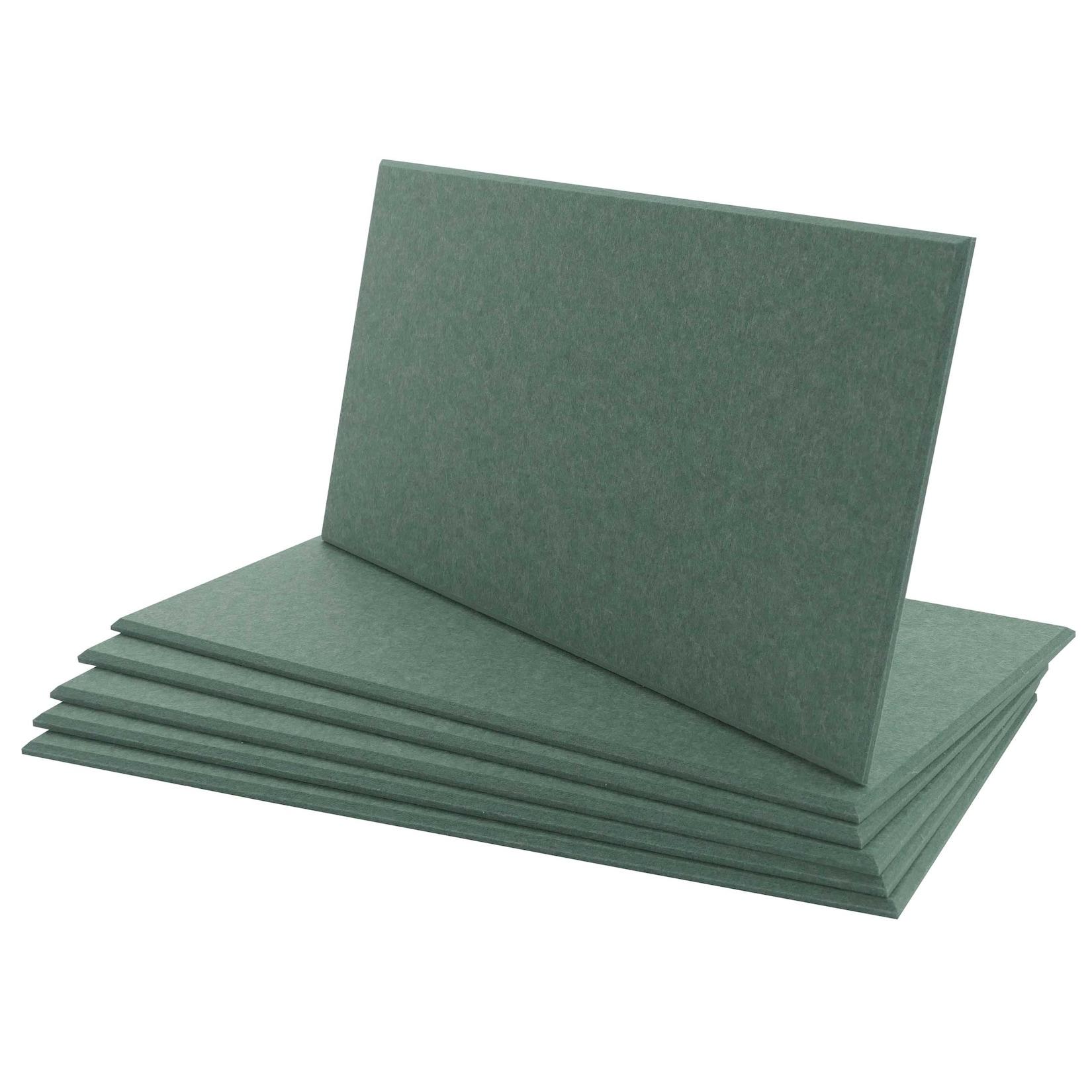 6er-Set Akustikwandpaneel MCW-L52, Wandpaneele Akustikplatten, schalldämmend 1qm Fläche 60x30cm ~ grün