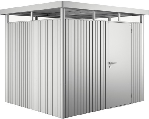 Biohort Highline, Metallschuppen, Einzelbild, Flachdach, Silber, Metall, Silber