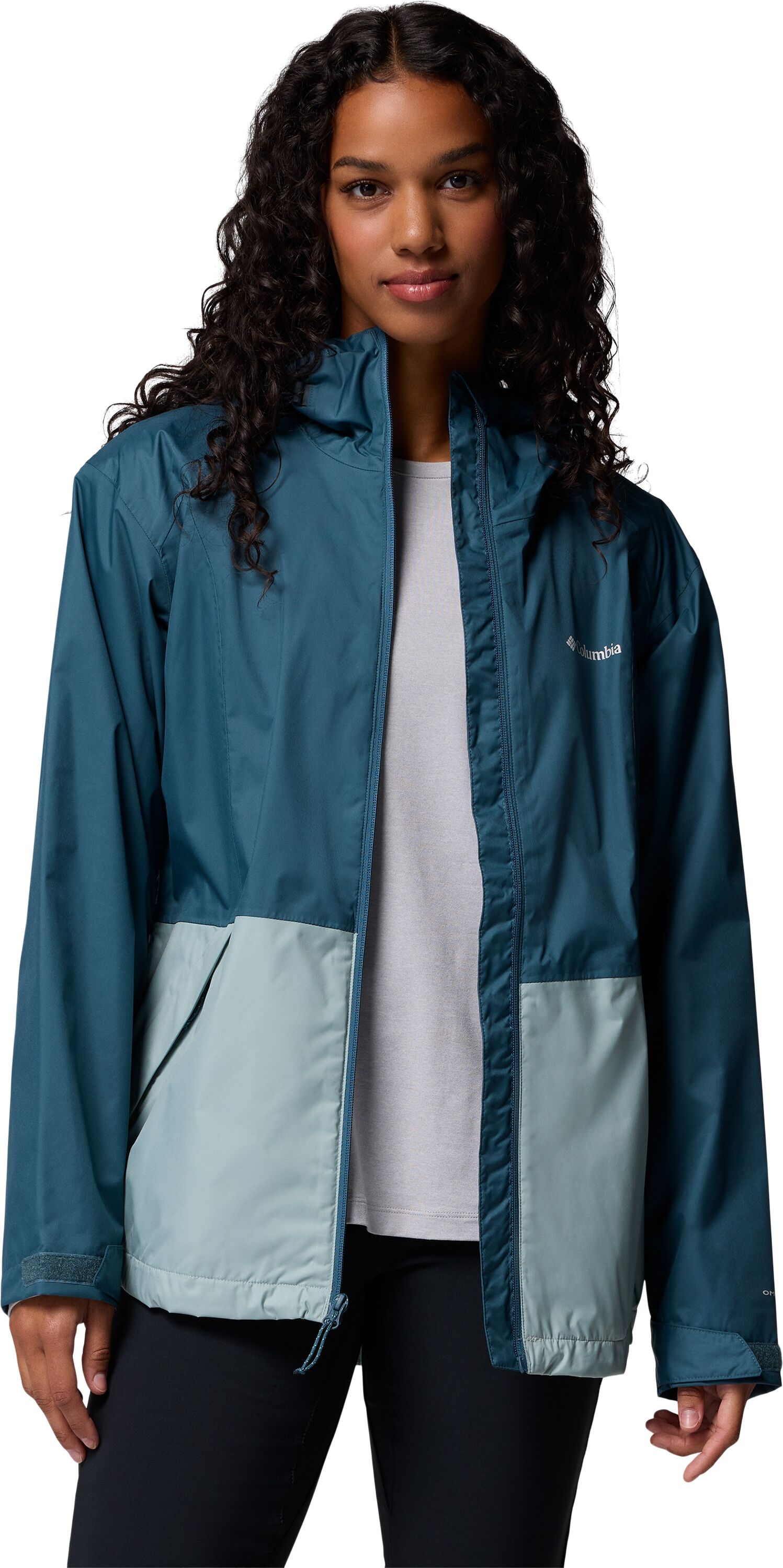 Regenjacke COLUMBIA "INNER LIMITS III JACKET", Damen, Gr. XS, blau (everblau, crushed blau), Obermaterial: 100% Polyester, normal, Jacken Regenjacke, mit Innen- und Aussentaschen, wasserdicht, atmungsaktiv everblau, crushed blau XS