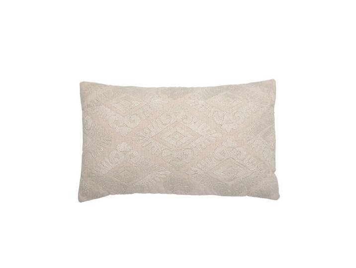 Zierkissen Basico – mit Stickmuster - Hellbeige - Luxusbetten24