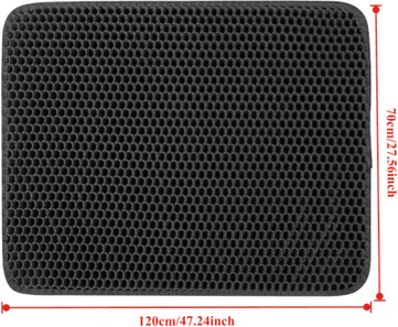 Inspire Picks Extra Large Double Layer Cat Litter Mat With Waterproof Floor Protection black