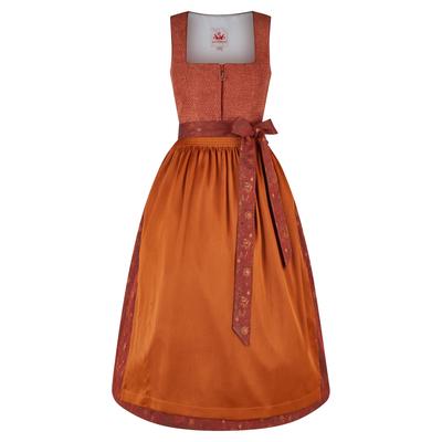 Dirndl SPIETH & WENSKY "Spieth & Wensky Dirndl Kristall", Damen, Gr. 38, N-Gr, orange, Obermaterial: 100% Polyester PES., uni, regular fit, Kleider, mit dekorativer Schürze