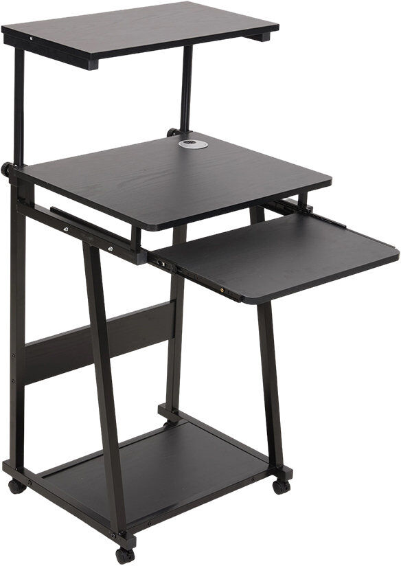 Metro MDF Iron Computer Desk Black 145cm H X 52cm W X 45cm D
