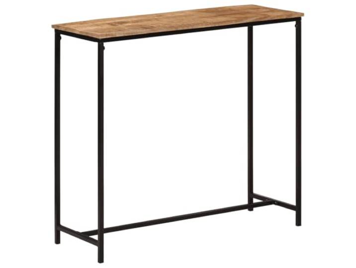 GPWERSDF Konsolentisch 80x30x74 cm Massivholz Mango und Eisen Stabile Eisenbeine, Robustes Tropenholz, Einzigartige Maserung, Für Flur und Wohnzimmer