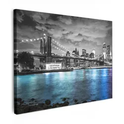 LEINWANDBILD New York - Skyline - Stadt - Blau Wandbilder 80x60 cm