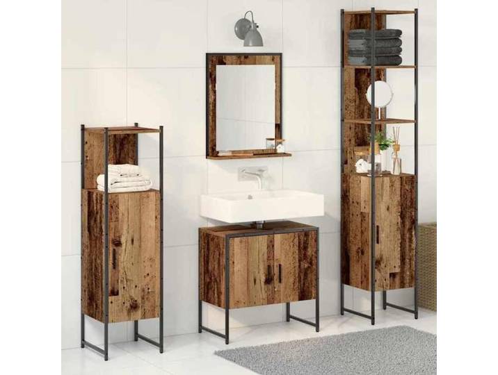 Magnifique Meubles de salle de bain 4 pc Marron - Résistance à l'humidité &3248