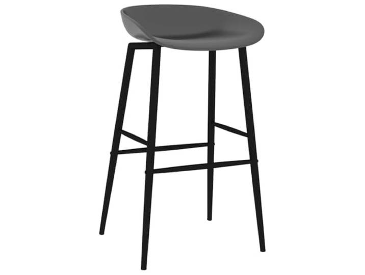 Barstühle mit niedriger Rückenlehne, Metallbeine, Polypropylen, Grau, 4 Ergonomischer Sitz, niedrige Rückenlehne, pulverbeschichtete Metallbeine, einfache Montage, täglicher Gebrauch