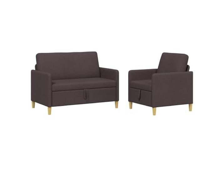 PUGYNBK Sofa mit Aufbewahrung, 2 Stück, Dunkelbraun, Polyester und Klappsitz, Innenfach, abnehmbare Kissen, Metallstruktur, vielseitiger Stil