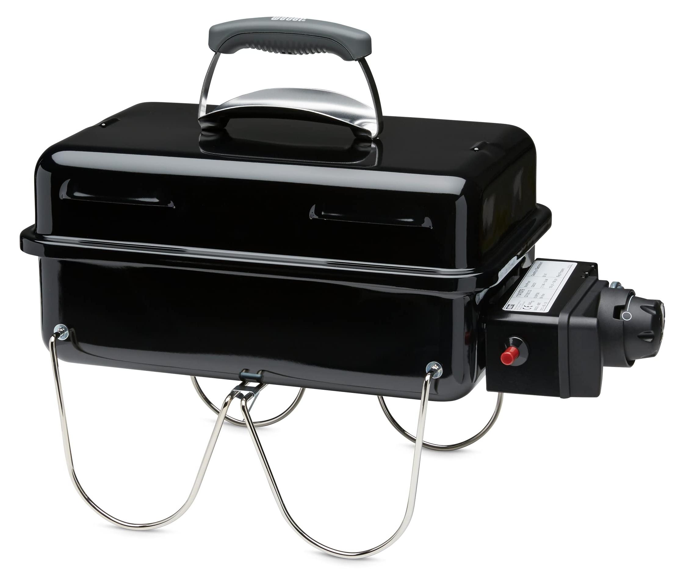 Gasgrill kompakt - Tragbare Gasbarbecue - Emaille Grillfläche - Klappbare Beine - 42 x 26 cm