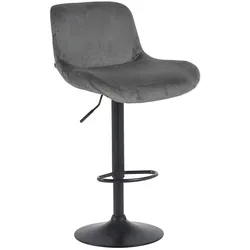 CLP Barhocker Solon Schwarz Samt   Farbe: dunkelgrau, Material: Samt