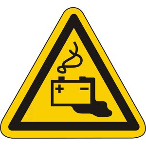Abtec Hinweisschild ISO 7010 W026, Kunststoff, 10 cm, Warnzeichen, Gefahren durch Batterien