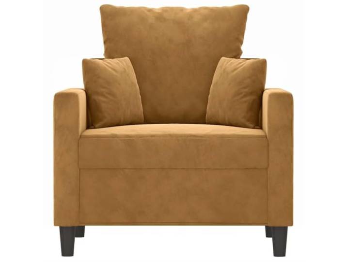 KTHLBRH Sessel Samt Braun 60 cm Gestell aus Metall, Polsterung aus Schaumstoff, modernes Design, max. Belastung 110 kg