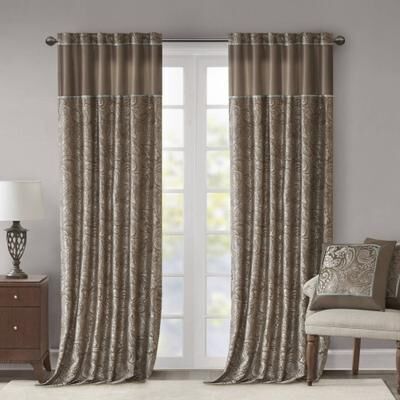 Madison Park Aubrey Jacquard Curtain Panel Pair