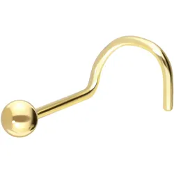 14/18 Karat Gold Nasenstecker Spirale KUGEL