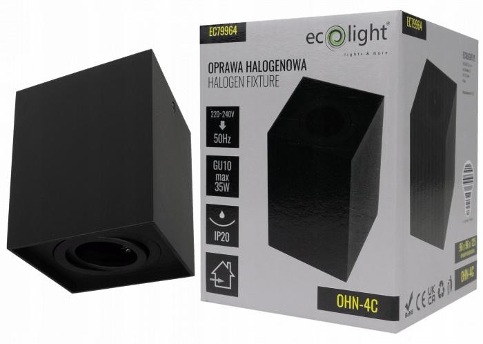 Eco Light LED plafondlamp vierkant zwart