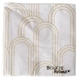 Serviette Bogan 20 Stück weiß/gold Variante 1