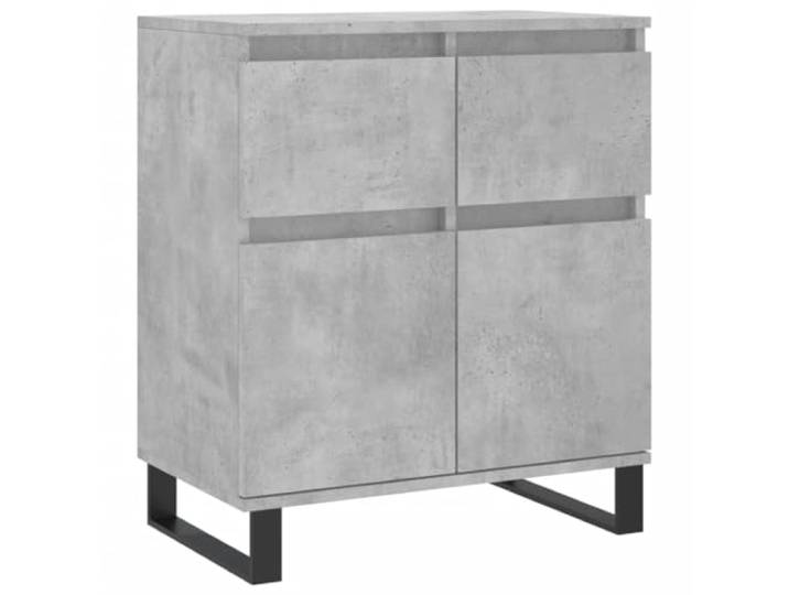 Fisinber Sideboard Betongrau 60x35x70 cm Kommode mit Eisenbeinen Kompakter Beistellschrank aus Holzwerkstoff für Wohnzimmer und Schlafzimmer mit viel Stauraum und stabilen Beinen.