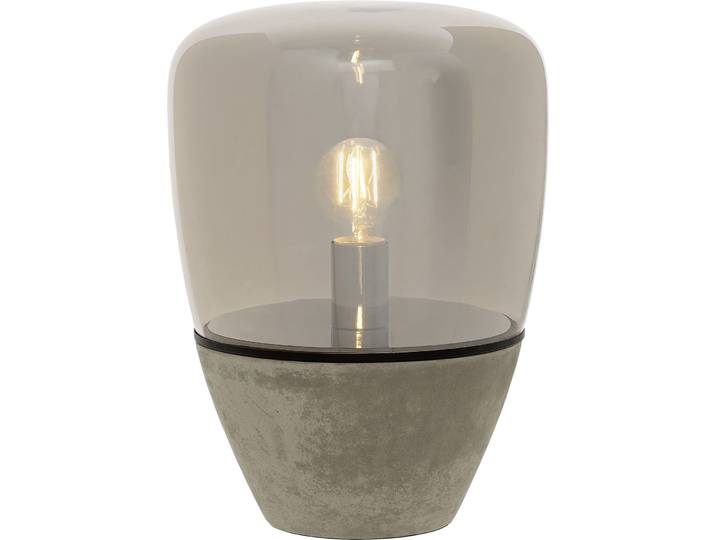 Tischlampe Gloria Rauchgrau Glas H 39 cm