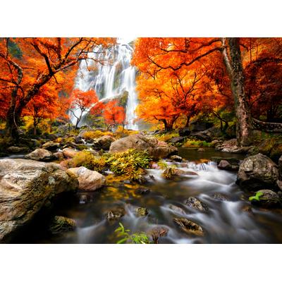 Fototapete PAPERMOON "Autumn Waterfall", bunt, B:3m L:2,23m, Vlies, Tapeten