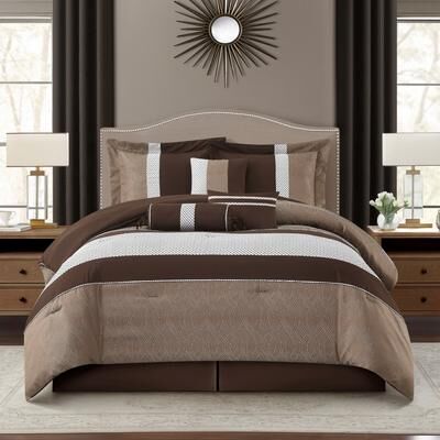 Nanshing Ester Red and Black 7-Piece Comforter Set