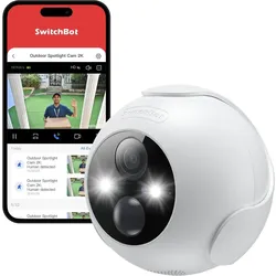 SwitchBot SMART HOME CAM 2K SPOTLIGHT/W4102000 (2560 x 1440 Pixels), Netzwerkkamera, Weiss
