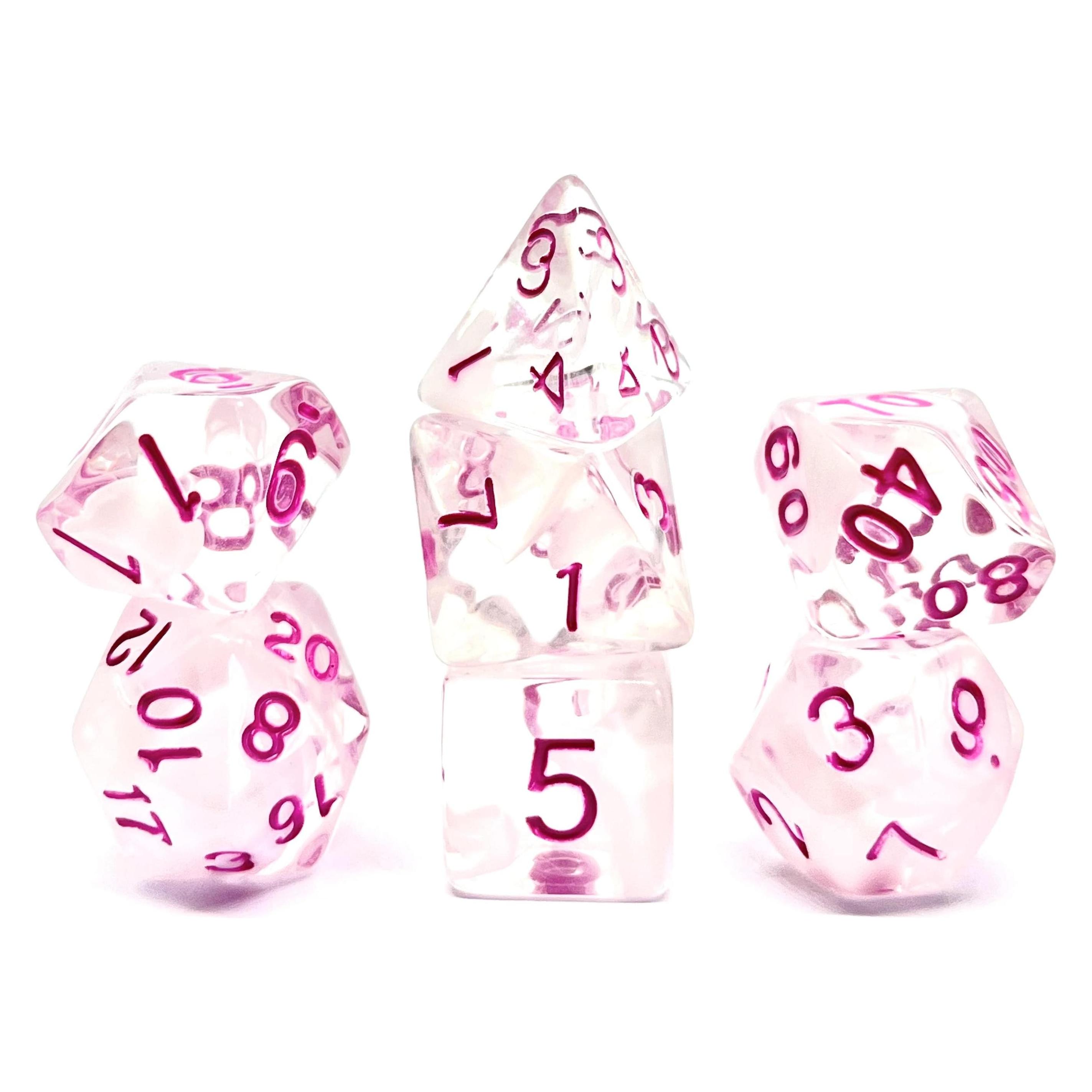 Dice4friends Würfelset Transparent: Pink Princess (7) (DIC09135)