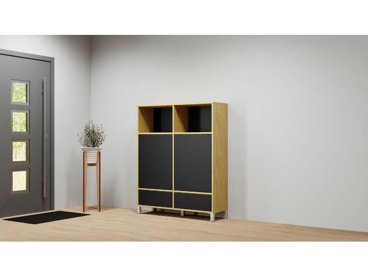 Schlichtes Highboard nach Maß Eiche Natur geölt