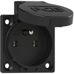 PCE 1040-0s Schutzkontakt-Anbausteckdose P-Nova+ 50x50 fb IP54 rückwärtig (schwarz) 10400s