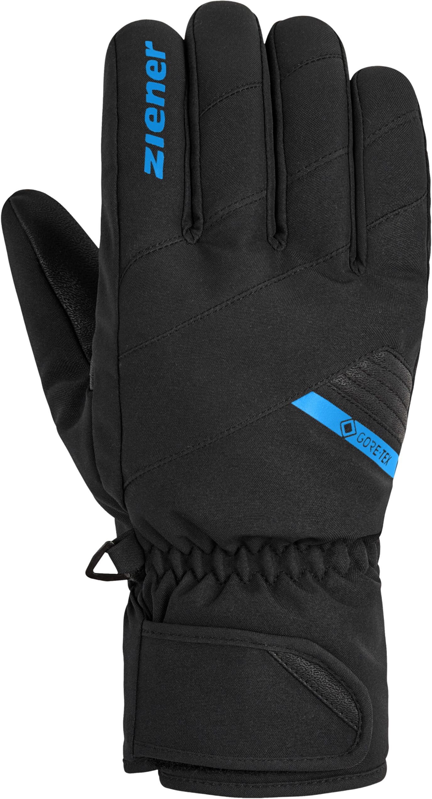 Skihandschuhe ZIENER "ZI-1726 GTX", Herren, Gr. M, schwarz (schwarz.persian blau), Kunstfaser, Handschuhe Skihandschuhe
