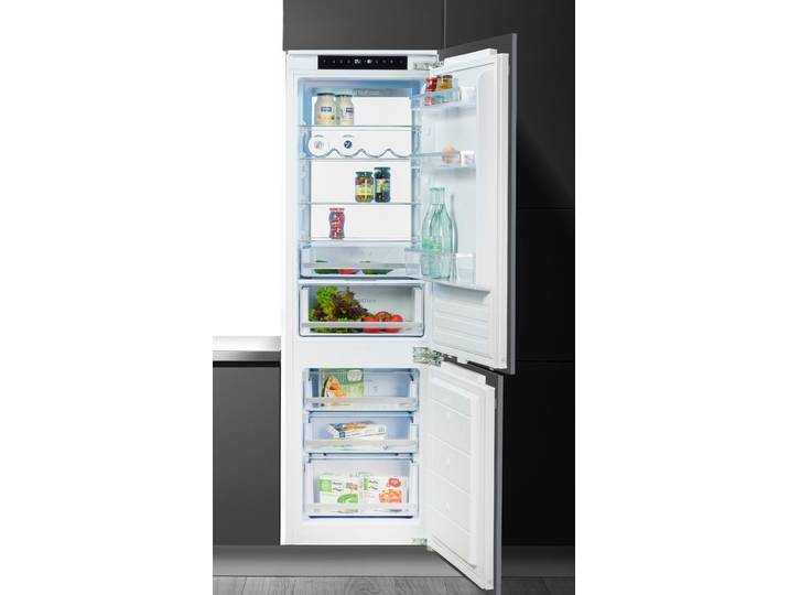 AMICA Einbaukühlgefrierkombination EKGCX 387 955 , Energieeffizienz: D, silber (weiß), Rechtsanschlag, wechselbar, Kühlschränke, Frisch, übersichtlich, flexibel – perfekt für deinen Alltag, Einbaukühlgefrierkombination
