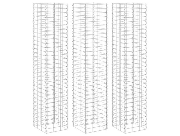 vidaXL Gabionen-Hochbeete 3er Set 30/30/200 Cm Eisen, Silberfarben, Metall, 30x200x30 cm, Gartenzubehör, Hochbeete