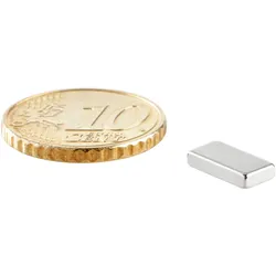 100 Quadermagnete aus Neodym, vernickelt 10 x 5 mm | 2 mm, silber