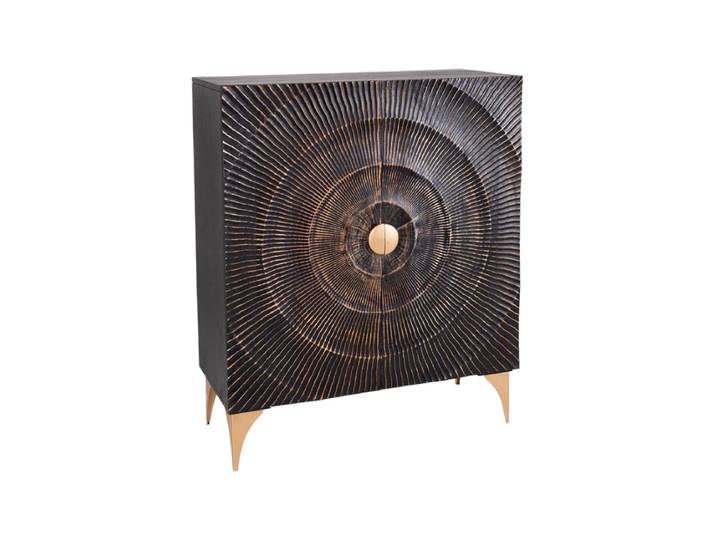Massivholz Design Highboard „Brilliant Sunset“ Mangoholz Schwarz Invicta Interiors