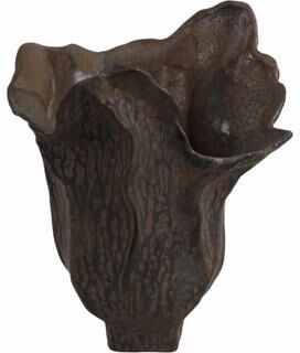 Sagebrook Home Decorative Vase - Brown Porcelain Sculptural Flower, 16 in.