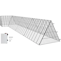 VEVOR Hühnertunnel, 400 x 100 x 61,5 cm (L x B x H) Hühnerkäfig für den Hof, tragbare Hühnertunnel für draußen mit Eckrahmen, Hühnerstall-Auslauf, geeignet für Hühner, Enten, Kaninchen