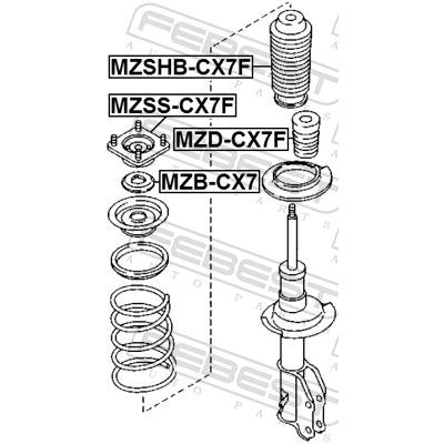 FEBEST Federbeinstützlager Vorderachse MZSS-CX7F für MAZDA