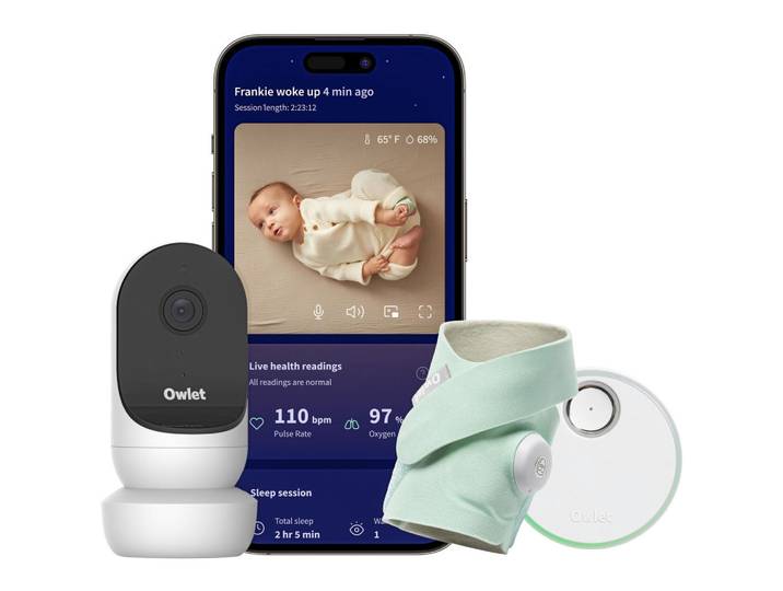 Owlet Babyphone, Mintgrün, Kunststoff, Textil, Babysicherheit, Babyphone