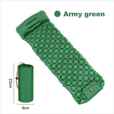 Uplifted Finds Ultralight Outdoor Camping Air Mattress Portable Inflatable Sleeping Pad With Built in Pump & Pillow army Green