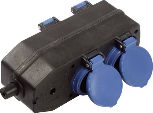 AS Schwabe 60600 Steckdosen-Verteiler Schwarz, Blau