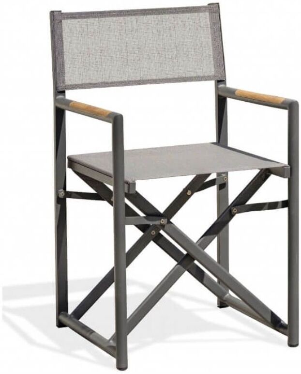 Paris Garden Fauteuil de jardin pliant HONFLEUR gris anthracite DCB GARDEN