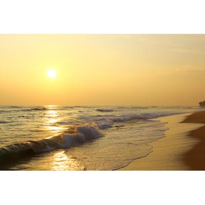 Fototapete PAPERMOON "Sunset Beach Sri Lanka", bunt, B:5m L:2,8m, Vlies, Tapeten