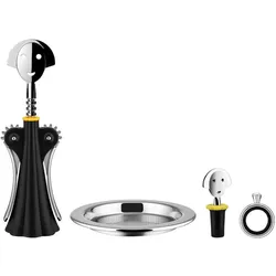 Alessi, Wein Zubehör, Geschenkset Wein schwarz (Weinverschluss)