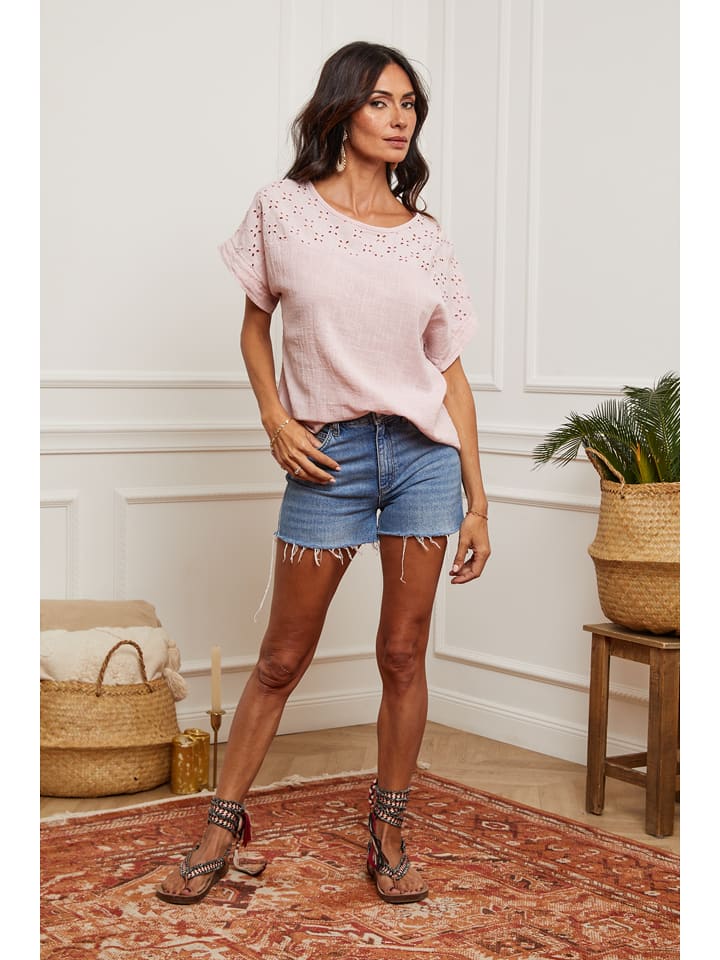 Joséfine Bluse "Lutarce" in Hellrosa - XL