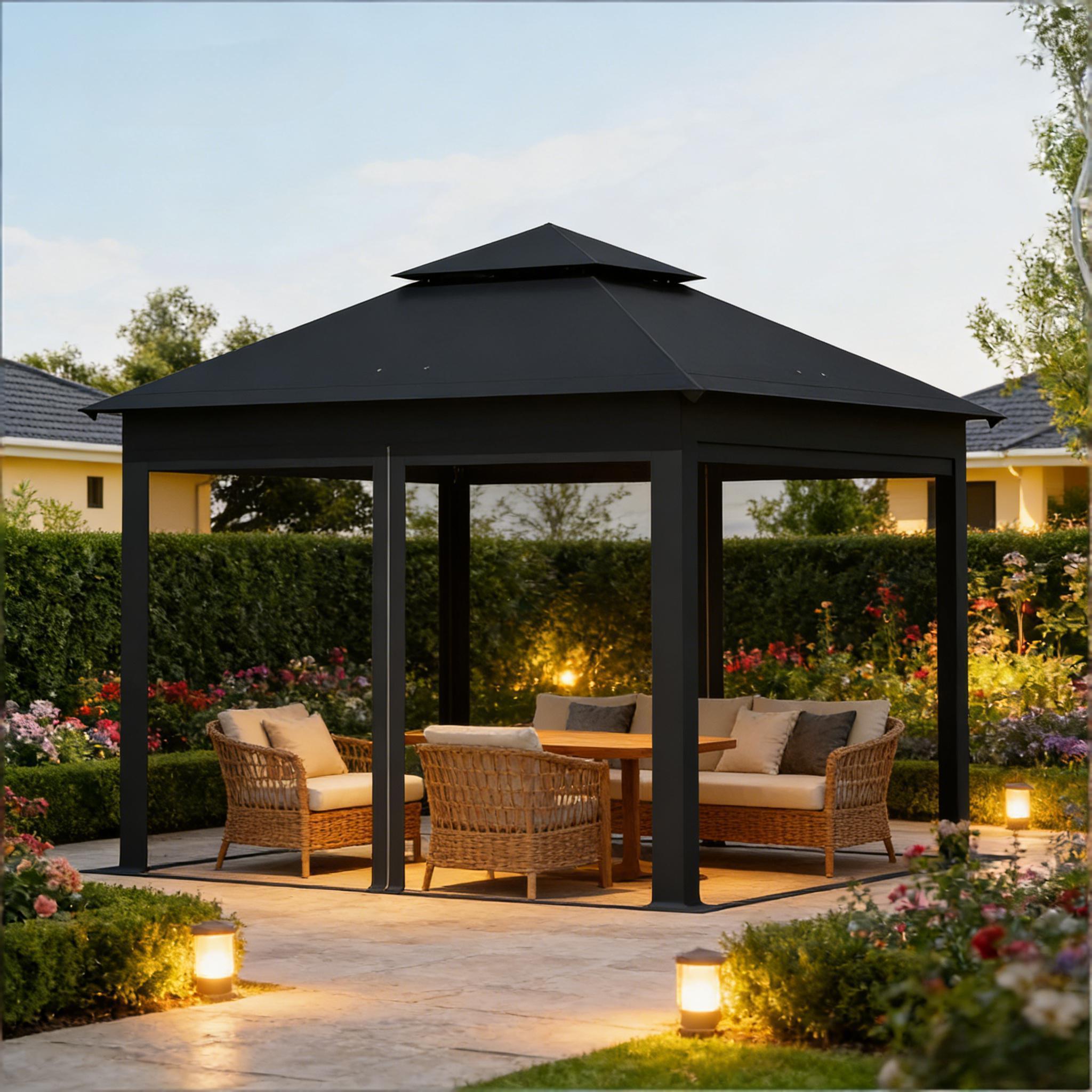 Doppelwandige Outdoor-Gartenzelt, Partyzelte, Gazebo im Freien, tragbarer Gazebo