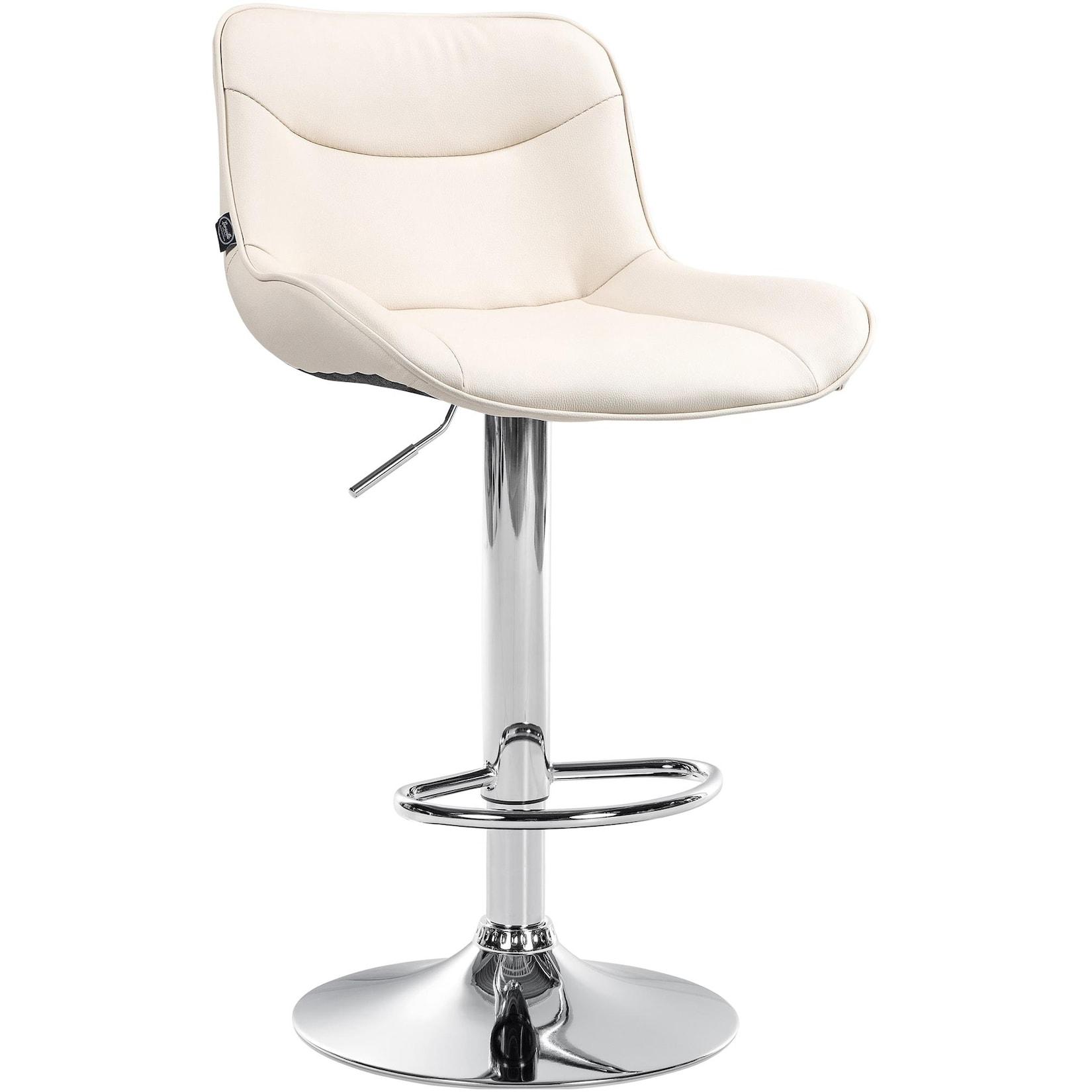 CLP Barhocker Vonore Kunstleder chrom - Farbe: creme, Gestellfarbe: chrom