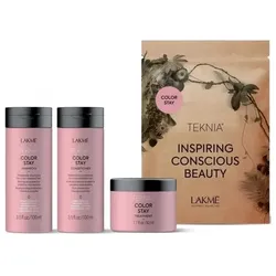 Lakmé, Haarfarbe, Lakme Teknia Color Stay Reisepaket: Shampoo 100ml, Spülung 100ml, Kur 50ml