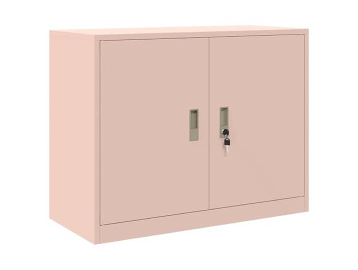 Keeushr Aufbewahrungsschrank Rosa 90 x 40 x 70 cm Stahl Abschließbare Türen, pulverbeschichtete Stahloberfläche, pflegeleicht, effizientes Lagendesign, industrielles Design