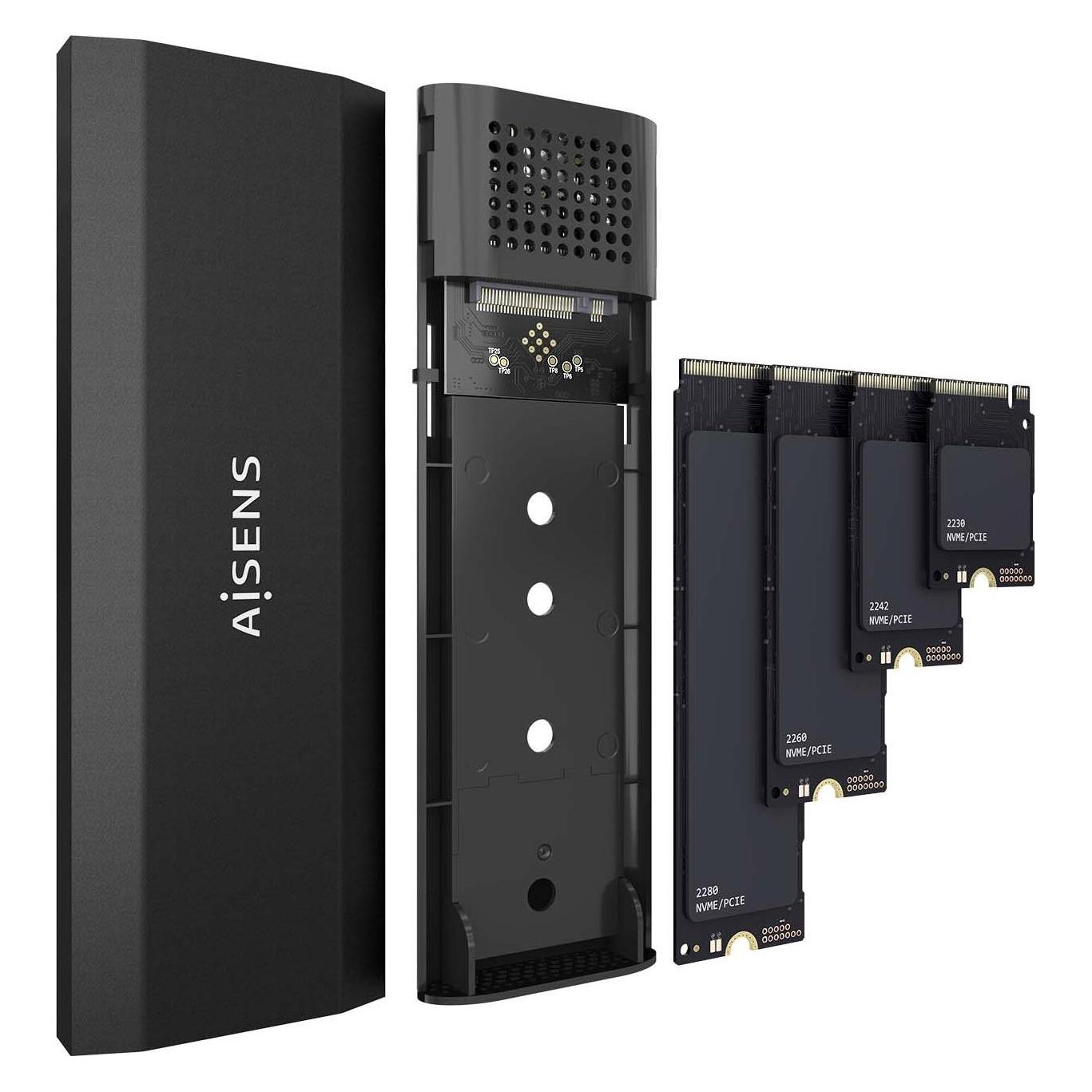 Aisens CAJA EXTERNA M.2 (NGFF) ASM2-028B NVME A USB3.2 GEN2 NEGRA (M.2) (ASM2-028B)